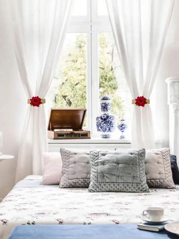 Amarrações para cortinas de janela rosácea - Faixas de fixação de cortinas de corda de linho trançadas à mão, organizador de cortinas sem furadeiras, decoração de casa estilo Ins, amarrações de cortina de voile para quarto, acessórios para cortinas de janela minimalistas japonesas