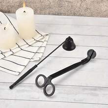 1 件黑色蜡烛灯芯修剪器或 1 套黑色修剪器和灯芯浸入器抛光不锈钢灯芯剪切割器剪刀灯芯剪灯芯剪切割器灯芯剪刀适用于蜡烛爱好者