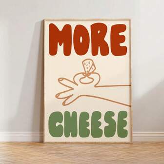 1 pieza, Arte de pared, Pósteres modernos, Impresiones de cocina, Pósteres divertidos de queso, Murales de alimentos, Impresiones de pared de restaurante, Impresiones de ilustraciones dibujadas a mano, Impresiones de cocina, talla grande decoraciones de queso, Sin marco
