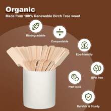 Wooden Coffee/Tea Stirrers, Disposable Paddle-Shaped Mixing Sticks For Hot And Cold Drinks Back To School