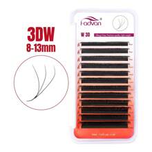 FADVAN FADVAN L/LU Curl 3D/4D/5D W Lashes 0.07 W Shape Eyelash Extensions 8-14mm Fox Eyes Natural Soft Professional Lash 12 Rows, Lash Tech Supplies