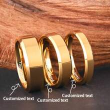 1 verighetă elegantă din oțel tungsten auriu lustruit, de 4 mm/6 mm/8 mm, perfectă pentru purtare zilnică și ocazii speciale, cadou ideal pentru bărbați și femei!