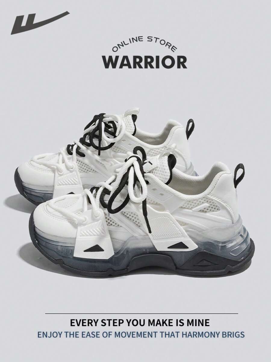 Warrior Comfortable Street Style Chunky Shoes For WomenSpring And SummerLightweight Comfortable Breathable Running Shoes Modest Style Casual Yet Sleek Sneakers Applicable Throughout The Year Wear-Resisting All-Day Wear Training Sneakers