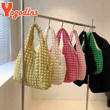 Summer Pleated Cloud Bag Female Candy Color Large Capacity Shoulder Bag Handbags Shopping Girls Pouch Tote Bolsas