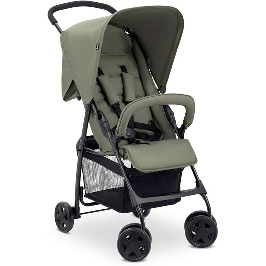 Super Lightweight Travel Pushchair With Raincover (Only 5.9 Kg) Compact & Foldable, Fully Reclining, XL Storage Basket, From Birth Up To 15 Kg