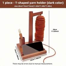 AAMTE 1pc Wooden Crochet Tool Set With Rotating Yarn Holder And Phone Stand - Multifunctional Hand Woven Yarn Storage For Knitting And Crafting, Ideal Gift For Crafting Enthusiasts