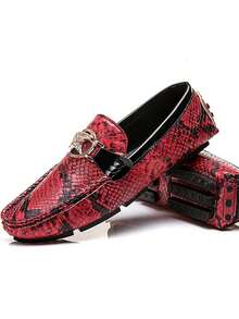 2024 New Men's Leather Driving Loafers Slip-On Loafers, Metallic Luxury Brand Style