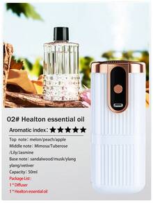 可充电自动香薰机，酒店精油香薰机，持久留香，卧室静音香薰扩散器，办公室电动空气清新剂，浴室除臭，6种精油香型（茉莉、栀子花、薰衣草、真我、香格里拉、山丘）室内长效香薰喷雾。 - 多香型 - 查看 27