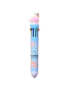 4pcs/1pc Cartoon Style 10-Color Handheld Ballpoint Pens, Cartoon Student Stationery Multi-Function Bullet Tip Ballpoint Pens, Suitable For Children's Daily School And Home Use, Ideal Choice For Children's Gifts And Back To School Gifts. - Multicolor - View 10