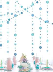 4pcs Circle Garland Party Decoration Hanging Dots Streamer Banner Backdrop Birthday/Wedding/Anniversary/Bachelorette/Sweet 16/Graduation/Boho Hanging Polka Dot Streamer For Bridal Shower Birthday Wedding Engagement Party Supplies