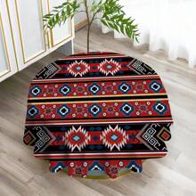 1pc Bohemian Style Patterned Tablecloth, Modern Polyester Rectangular/Round Waterproof Tablecloth, Digital Printing, Suitable For Living Room, Outdoor Dining Table, Small Round Table