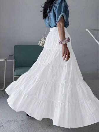 กระโปรงหลวมๆ อเนกประสงค์ หวานสง่างามสำหรับสุภาพสตรี