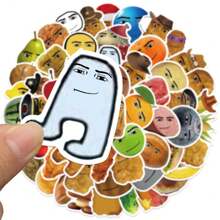 58Pcs Funny Smiling Food Meme Stickers Funny Chicken Nugget Stickers Meme Stickers Fruit Face Stickers Spoof Graffiti Decal Meme Gifts Vinly Waterproof Stickers For Water Bottle, Hydroflask, Guitar, Luggage, Phone, Case, Laptop, Skateboard, Gift