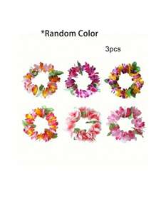 1-18 piezas Coronas florales hawaianas, diadema tropical de flores de Luau, tocado de leis, corona floral talla grande gruesa para decoración de fiestas de verano en la playa o piscina, decoración, suministros y favores, fiesta con temática de Hawái