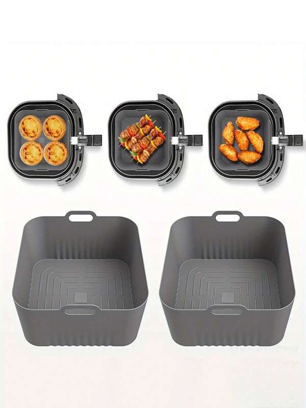 1 pièce Tapis de cuisson en silicone carré pour friteuse à air, compatible avec les friteuses à air HD9252 HD9200, doublure en silicone réutilisable