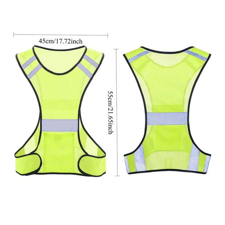 Reflective Vest With Mesh Fabric, Suitable For Night Running And Cycling - Green - View 2