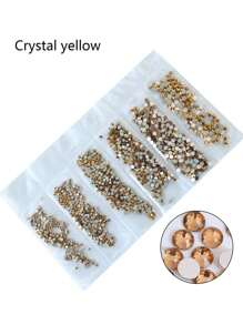 1728 Pcs Flat Back Crystal Glass Nail Art Rhinestones. 4#-12# 6 Sizes Mix DIY Decorations For Nails, Clothes, Bags, Hair Accessories, Cars, Beddings, Pendants, Etc. Suitable For Teenage Girls, Women Nail Art, Eye Makeup, Face Stickers, Jewelry Decoration Flat Back Rhinestones. 6 Bags Of Crystal Glass Flat Back Rhinestones. Nail Charms Nail Gems Nail Supplies