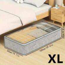 1 pezzo Scatola da riporre sotto il letto pieghevole, contenitore organizzativo in cotone casual anti-polvere, borsa per riporre sotto il letto pieghevole ad alta capacità anti-polvere e anti-umidità, design piatto salvaspazio