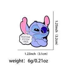 Disney 1 pièce Broche Disney Stitch, épinglette émaillée distinctive - Insigne mignon pour sacs à dos et vêtements, accessoire de broche pour vêtements, attache de sac