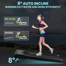 Walking Pad Treadmill With Auto Incline, 2 In 1 Under Desk Treadmill For Walking & Running, Low Noise Treadmill With Remote Control And LED Display, Black - Black - View 2