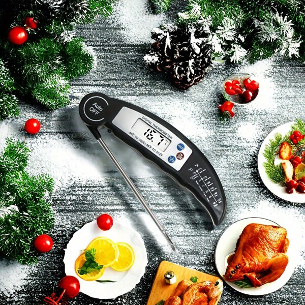 1 Stück digitales Faltthermometer, Lebensmittel/Koch/Grill-Temperaturmesser