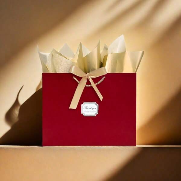 12/30pcs Elegant Foil "Thank You" Bow Gift Bags, Wedding Bride Gift Bags, Gift Packaging Bags, Party Favors, Birthday Wedding Anniversary Giveaways, Mother's Day, Christmas, Valentine's Day, Etc. (Actual Color May Vary From The Picture)