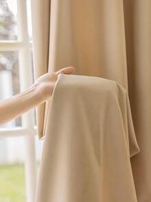 Bộ 2 rèm cửa cản sáng, rèm cửa sổ phòng ngủ và phòng khách màu kem hiện đại tối giản mới 2024, vải dày và nặng - Màu be - Xem 5