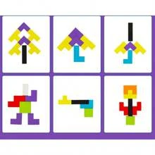 Wooden Blocks Puzzle Brain Teasers Toy Tangram Jigsaw Intelligence Colorful 3D Russian Blocks Montessori Educational