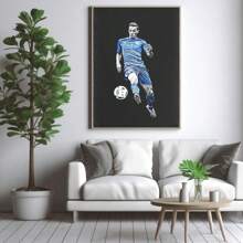 Set Of 1/3 Pcs Soccer Player Pop Wall Arts Soccer Star Posters Sports Printmaking Canvas Posters Printing Modern Stadium Living Room Bedroom Home Decoration Unframed-Style, Wall Art With Frame