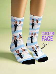 1 Pair Custom Wedding Socks, Custom Photo Sock, Custom Printed Socks, Custom Picture Socks, Anniversary Gift, Valentine Gift, Birthday Gift, Wedding Gift, Mother's Day Gift, Father's Day Gift, Best Friend Gift, Gift For Mom/Dad, Gift For Girlfriend/Boyfriend, Gift For Her/Him