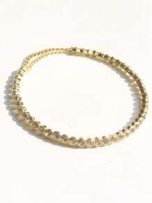 Fashionable Elegant Gold Plated Rhinestone Choker Necklace