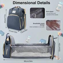 Diaper Bag Backpack, Diaper Bags,Multifunctional Diaper Backpack,Large Capacity Bag,Travel Bag For Moms Dads,Waterproof Changing Bag Backpack,Multifunctional Design - Blue - View 6