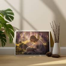1 Pc Canvas Painting,Painting, Person, Lamb, Wisteria, Indoor, Wall - Hanging, Natural Scenery,Wood Framed Painting (1) Thickness 2.5 Cm/ 1 Inch-Home Decoration For All Occasions,Ideal New Year, Valentine's Day,Thanksgiving,Easter,Christmas Gift,Room Decoration Aesthetic,Wall Decoration Art,Perfect Gift,Autumn And Winter Wall Decoration,Living Room Decoration, Bedroom Decoration, Kitchen Decoration, Entry Decoration, Bathroom Decoration, Direct Wall Painting, High Quality Wall Painting Poster,Modern Home Decoration Stretched And Framed Ready To Hang