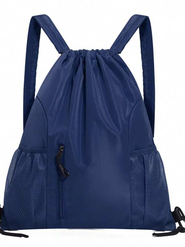 Neue wasserbeständige Nylon Rucksack mit Kordelzug, einfarbiger Reise- und Fitnessbeutel für den Outdoor-Bereich, einfacher, lässiger Reiserucksack