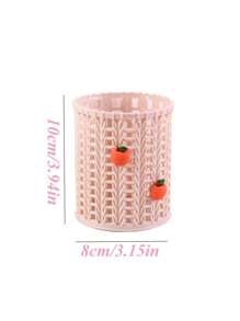 1 Stück süßer Stifthalter, kreativ-modischer cartoon-artiger Stiftorganizer, Desktop-Aufbewahrungsbehälter, rund geflochtener Stiftbecher, tolles Geschenk, Rückkehr zur Schule, Schulbedarf, Federmappe, Stiftetasche, Schultasche