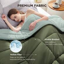 Comforters Full Size Duvet Insert Contrast GentleSoft™ Down Alternative Comforter Quilted All Season Duvet With 8 Tabs Hine Washable Gifts For Women Green Light Green Full 86 X 82 - Green/LightGreen - View 4