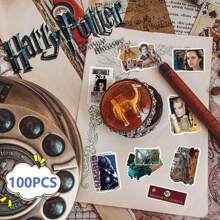Harry Potter Harry Potter Officially Licensed 50pcs Classic Movie Characters Around Vinyl Stickers, Waterproof Gift Cartoon Water Bottle Laptop Bumper Computer Cell Phone Hard Hat Car