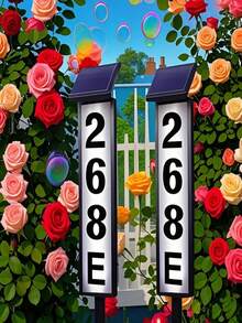 Solar-Powered Courtyard House Number Plate, Ground-Mounted Lawn Lamp House Number Plate Lamp. It Has A Waterproof Function, With A Capacity Of 1200 Milliamps. It Is Easy To Install And Has An Intelligent Light Sensing Function. Equipped With LED Lights, It Provides A Clear And Eye-Catching Navigation At Night. It Is Suitable For Courtyards, Villas, Gardens And Paths.