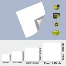 20 piezas de adhesivos de pared de cristal blanco duro para azulejos, adhesivos de pared autoadhesivos resistentes al aceite para renovación del hogar, baño y decoración, disponibles en tamaño 30x30 cm, cortables, adecuados para decoración del hogar, material de película de cristal talla grande grueso, resistente al desgaste y talla grande accesorios de pared, papel tapiz, artículos y decoración de cocina