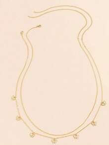 1pc Tassel Butterfly Pendant Double-Layer Waist Chain - Gold - View 3