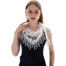 三角蕾丝头纱薄纱围巾遮盖教堂头纱，适合集体婚礼伴娘，适用于中东、沙特阿拉伯夏季生日礼物海滩返校学校用品房间装饰 - 彩色 - 查看 4