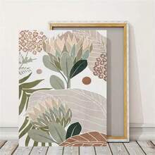 1Pc/2Pcs Vintage Soft Jungle Botanical Flowers Wall Art Decor Posters Modern Abstract Line Watercolor Floral Minimalist Canvas Prints Fashion Paintings For Living Room Bedroom Home Office Dormitory Decor Wall Background Design Picture Framed/Unframed ,Wall Art With Frame - Multicolor - View 6