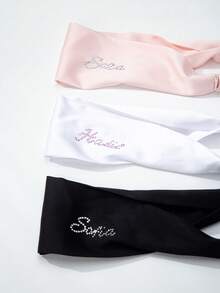 1pc Personalized Rhinestone Text Women's Headband, Bridesmaid Gift, Custom Name Headband, Hair Accessory, Custom Name Band, Headband, Personalized Gift, Birthday Gift, Party Favor, Anniversary Gift, Unique Hair Accessory Gift