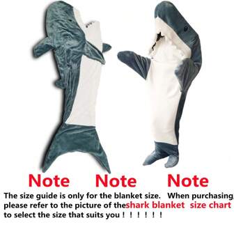SunBritly 蓝鲨可穿戴毯子鲨鱼毯鲨鱼睡袋尾巴可穿戴法兰绒毯加厚保暖家居服毯成人卡通鲨鱼睡袋服装角色扮演鲨鱼服装鲨鱼爱好者礼物鲨鱼家居服睡衣多功能毯