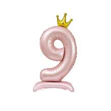32 Inch Candy Pink Base Crown Numeral Aluminum Foil Balloon, Suitable For Birthday Party, Gathering, Wedding And Other Occasions - Pink - View 4