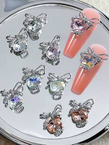 Beautizon Nailartlab 10件裝水鑽蝴蝶結美甲裝飾，DIY Y2K風格 3D美甲飾品配件，美甲飾件 - 彩色 - 查看 8