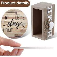 1 Set Of 6 Vintage Style Wooden Coasters For Table, Dining Room