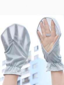 1 par de guantes cortos para mujer anti-UV para conducir y ciclismo, guantes sin dedos de protección solar para el verano, diseño transpirable y ligero - Multicolor - Ver 7