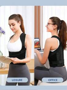 1 pièce du correcteur de posture pour le dos le plus récent en 2025 pour femmes et hommes. Redresseur de dos pour la correction de la scoliose et la bosse. Entièrement réglable avec un soutien pour les épaules. Correcteur de la colonne vertébrale avec support réglable. Accessoires de gym pour ceintures lombaires