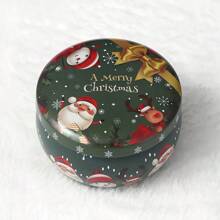 1 Pieza/Portavelas navideño, regalo pequeño, vela aromática, lata de hierro, set para cena a la luz de las velas, artículo de uso diario en el hogar, fragancia ligera, ambiente romántico, cera de soja sin humo, vela perfumada
